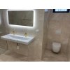 Bathroom tiles Marble Light Emperador polished create an elegant and bright atmosphere with beige marble walls.