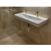 Marble floor tiles Light Emperador polished provide a clean and sophisticated look for modern bathrooms.