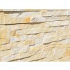Stacked stone panels Marble Yellow show a close-up of layered yellow marble texture with natural shades.