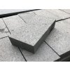 Thick anthracite granite paver 20×10×5 cm with sawn edges and flamed top — heavy-duty natural-stone paving.