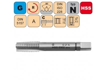 Sadový závitník /CZZ0302/ G1/8" A HSS DIN 5157