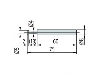 Talířkový měřicí dotek pro výškoměry (souosé provedení) pr. 5mm, délka 75mm MITUTOYO
