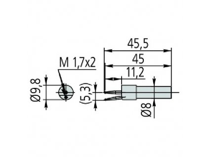 Kuličkový měřicí dotek o 1 mm (excentrické provedení)