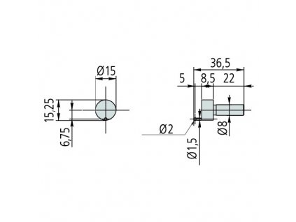 Kuličkový měřicí dotek pro výškoměry, pr. 2 mm (excentrické provedení) MITUTOYO