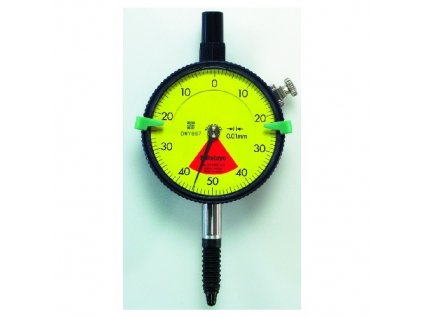 Jednootáčkový číselníkový úchylkoměr IP64 0,8/0,01mm, zdvih vřetene 5mm s očkem