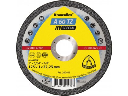 Řezné kotouče A 60 TZ 125X1X22,23