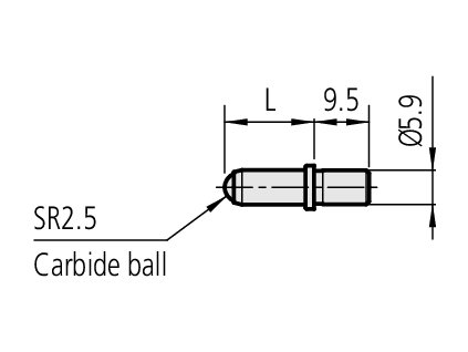 Dotek z tvrdokovu pro dutinoměry série 511, rozsah měření 40mm, 55mm (105mm) MITUTOYO