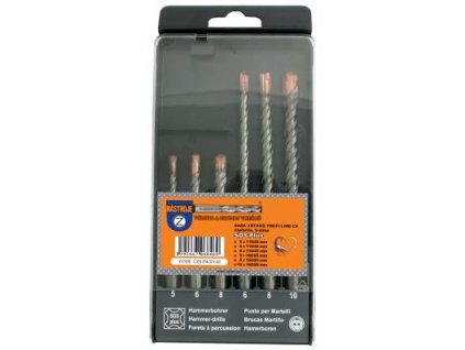 Sada 4břitých vrtáků SDS+ 6dílná 5,6,8x110/45 a 6,8,10x160/95