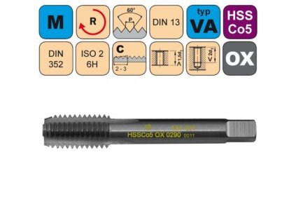 Sadový závitník /CZZ0290/ M14x2 ISO2 HSSCo5 OX DIN 352