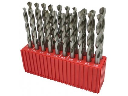 Sada vrtáků 20 dílů MODUL 10,00-11,90x0,1mm CZ002 HSS, plast