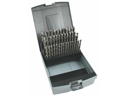 Sada vrtáků 41-dílná 6,00-10,00x0,1mm DIN 338RTiHSSCo5 Lesklá, plast