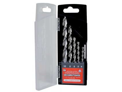 Sada vrtáků levých 5-dílná 4,00-10,00mm DR338LGT50HSS do dřeva