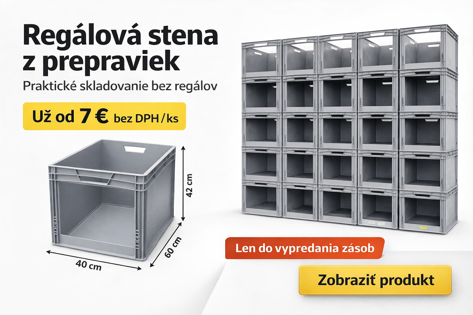 Použitá euro prepravka s okienkom 60x40x42 cm: Maximálna efektivita za zlomok ceny