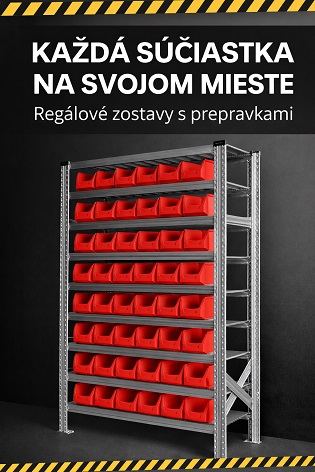 Regály s prepravkami