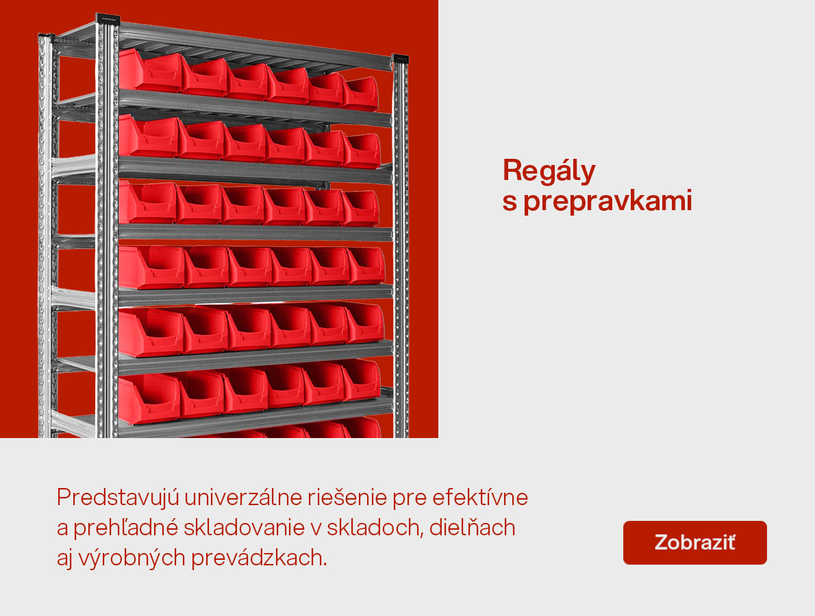 Regály s prepravkami