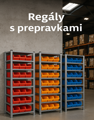 Regály s prepravkami