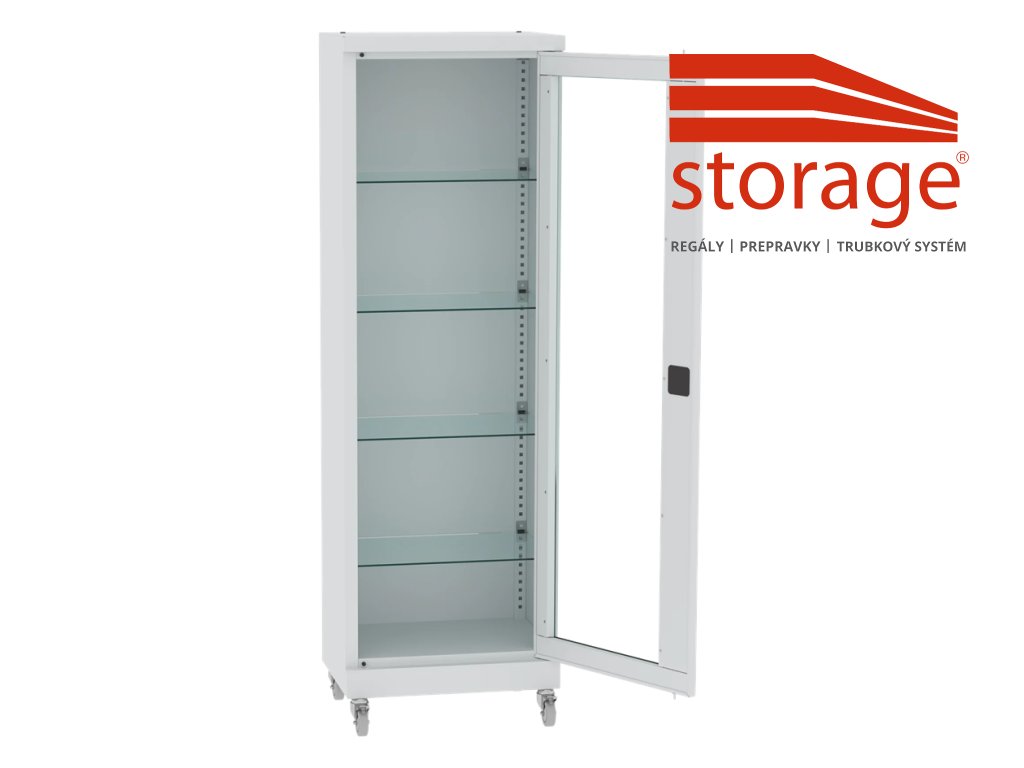 Presklená skriňa Sml 111 (color_body RAL 9010, biela, color_door RAL 9010, biela)