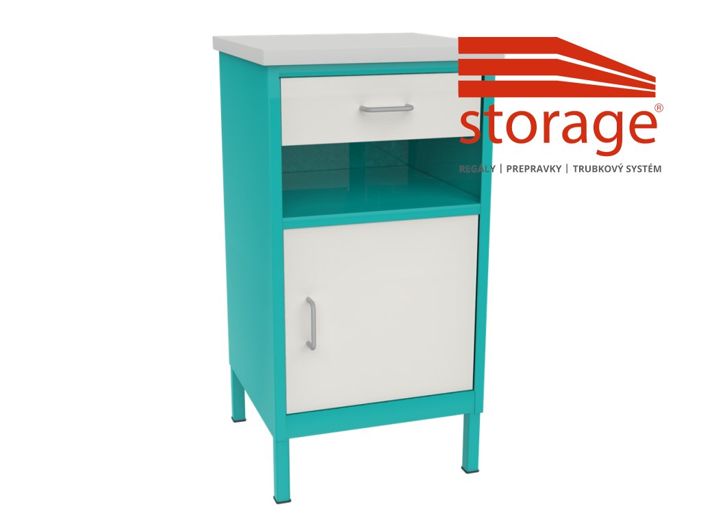 Nočný stolík Szp 1 (color_body RAL 9010, biela, color_door RAL 9010, biela)