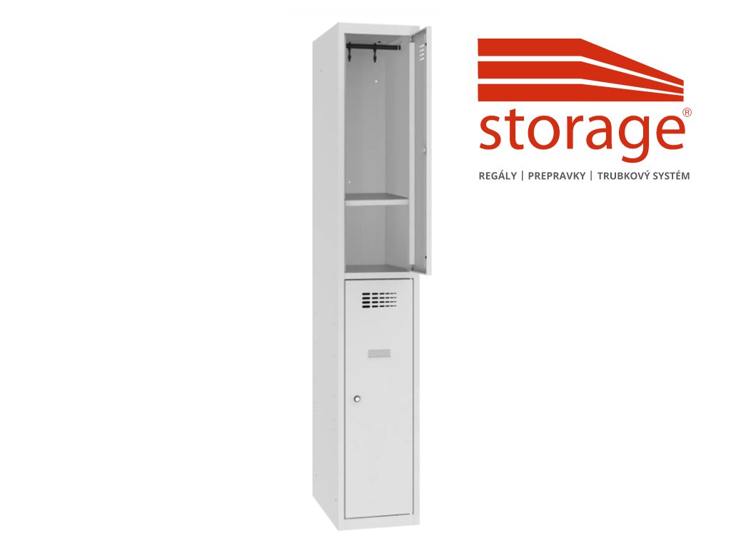 Šatník Sus 312 W s policou (color_body RAL 7035, svetlošedá, color_door RAL 7035, svetlošedá)