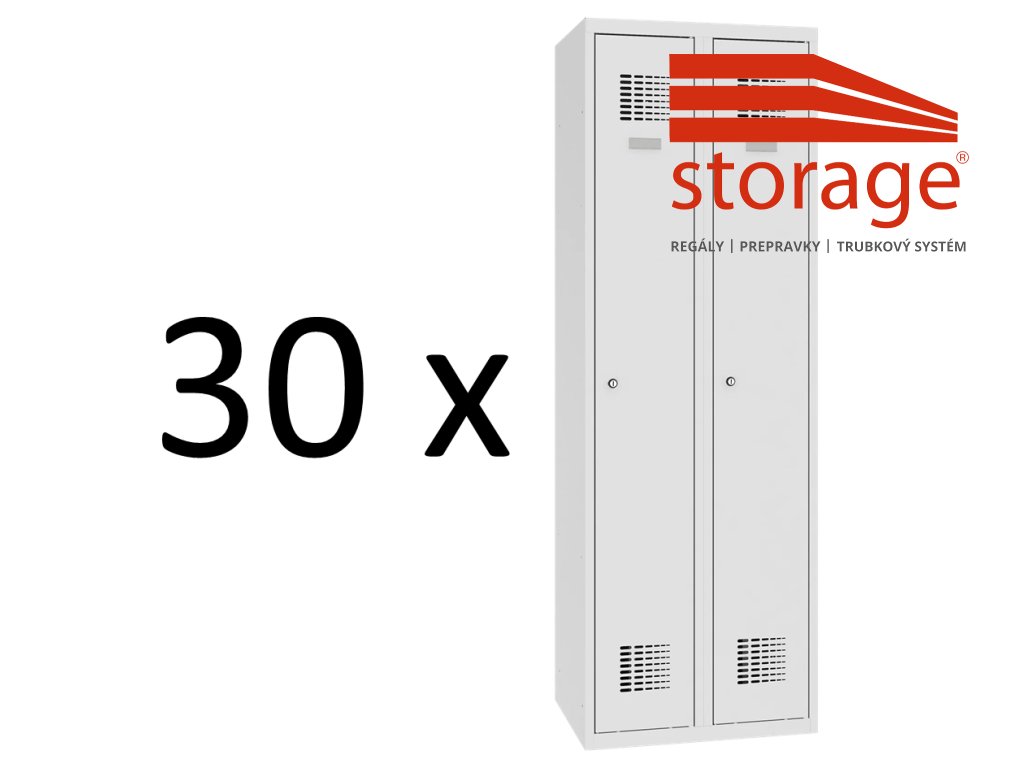 Množstevná zľava na kovový 2-dverový šatník Sum 320 W (color_body RAL 7035, svetlošedá, color_door RAL 7035, svetlošedá)