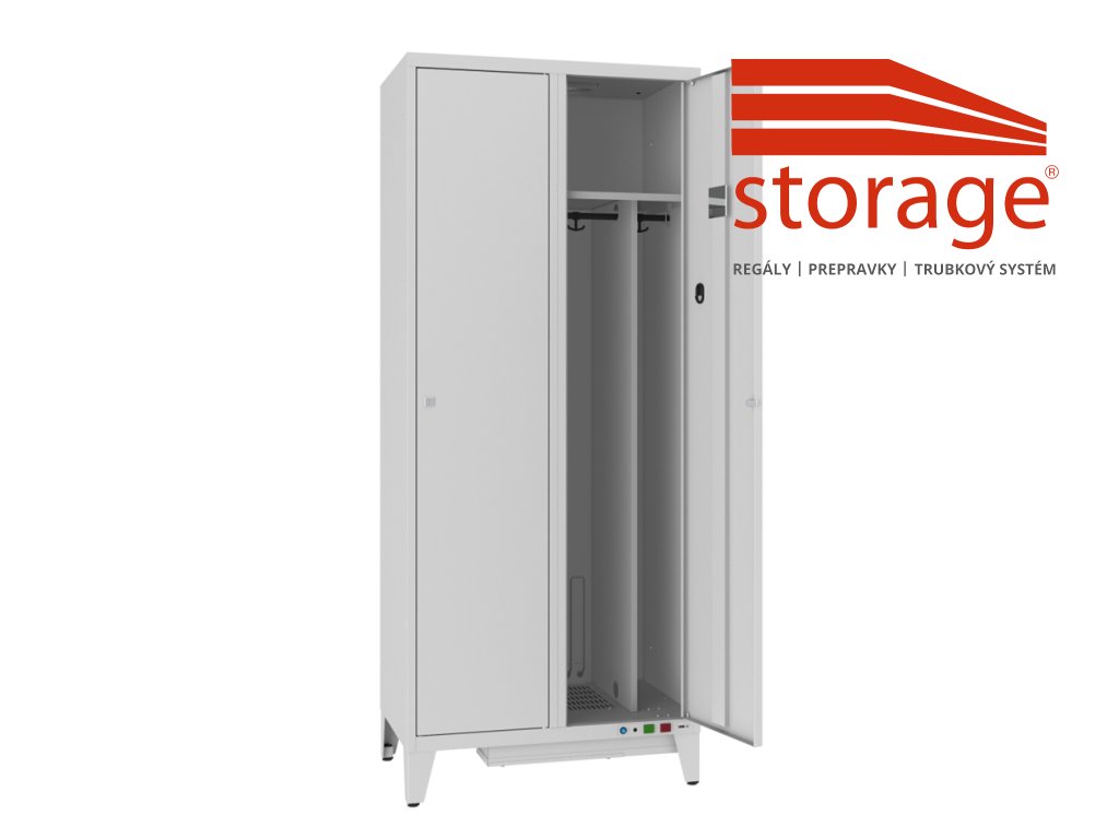 Šatník s vyhrievaním a ventiláciou Sum 421 W (color_body RAL 7035, svetlošedá, color_door RAL 7035, svetlošedá)