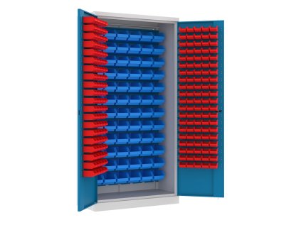 Skriňa s plastovými zásobníkmi Swm 205 (color_body RAL 7035, svetlošedá, color_door RAL 7035, svetlošedá)