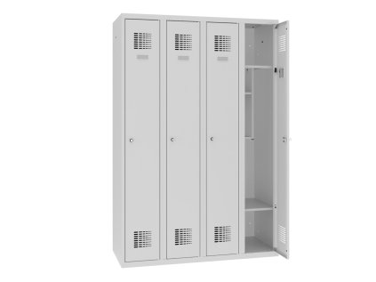 Štvordverový školský šatník Sms 340 (color_body RAL 7035, svetlošedá, color_door RAL 7035, svetlošedá)