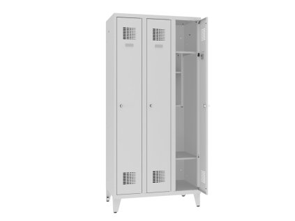 Trojdverový školský šatník na nohách Sms 330 n (color_body RAL 7035, svetlošedá, color_door RAL 7035, svetlošedá)