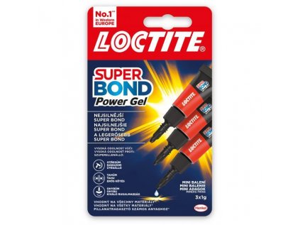 169973 1 sekundove lepidlo loctite super bond power gel mini trio 3x1g