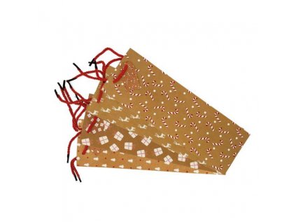 187785 vianocna papierova taska na vino 90x360mm textilne uska vo farbe tasky mix 4 zlatych motivov bez moznosti vyberu