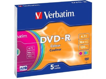 196758 verbatim dvd r colour 4 7gb slimbox