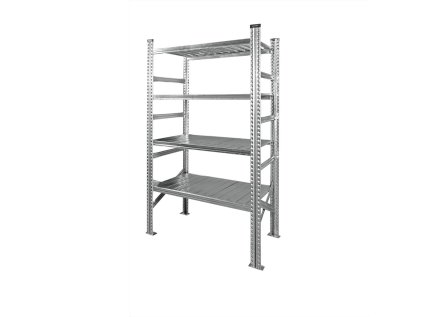 Policový systém 1050x320x1972 mm so 4 policami, nosnosť 200 kg/polica
