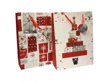 198147 vianocna papierova taska 310x420x120mm textilne uska vo farbe tasky mix 2 farebnych motivov bez moznosti vyberu