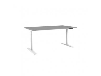 200907 vyskovo nastavitelny stol basic 1 motorovy 138x80 cm podnoz biela doska siva