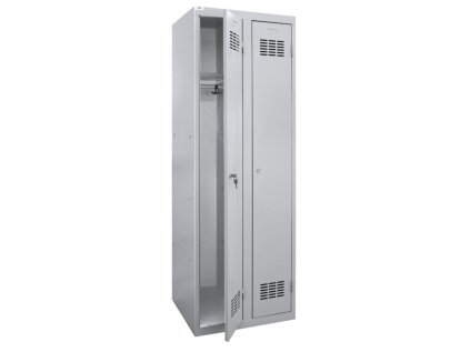 Kovová šatníková skriňa 600x500x1800 mm, RAL 7035