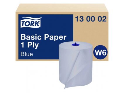 201285 papierove utierky v rolke 1 vrstv tork basic modre w6 navin 250 m 6 ks