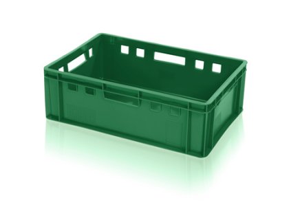 Zelená mäsiarenská prepravka E2 60x40x20 cm s potravinárskym certifikátom