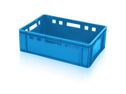 Modrá Euro prepravka E2 z čistého HDPE pre potravinársky priemysel