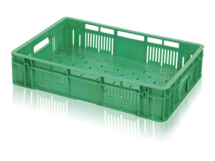 dolná nízka prepravka na zeleninu 60x40x13 cm z PP materiálu.