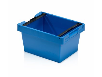 Modrá prepravka 40x30x22 cm so stohovacou lištou