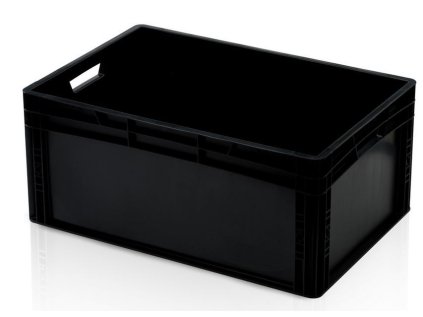 Čierna priemyselná Euro prepravka 60x40x27 cm z recyklovaného PP
