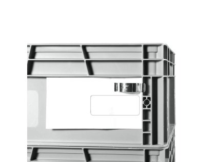 Držiak na štítky z nehrdzavejúcej ocele pre plastové prepravky