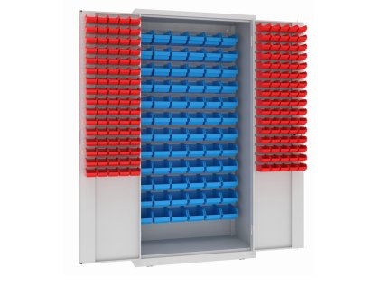 Skriňa s plastovými zásobníkmi MSW 210/5-08s (color_body RAL 7035, svetlošedá, color_door RAL 7035, svetlošedá)