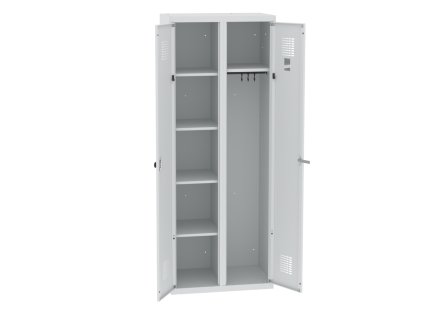 Dvojdverová šatňová skriňa s krídlovými dverami WZD 61 (color_body RAL 7035, svetlošedá, color_door RAL 7035, svetlošedá)