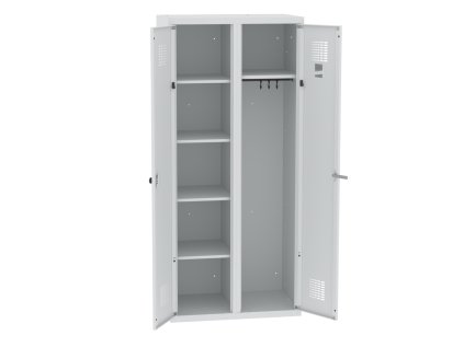 Dvojdverová šatňová skriňa s krídlovými dverami WZD 81 (color_body RAL 7035, svetlošedá, color_door RAL 7035, svetlošedá)
