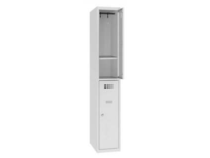 Šatník Sus 312 W s policou (color_body RAL 7035, svetlošedá, color_door RAL 7035, svetlošedá)