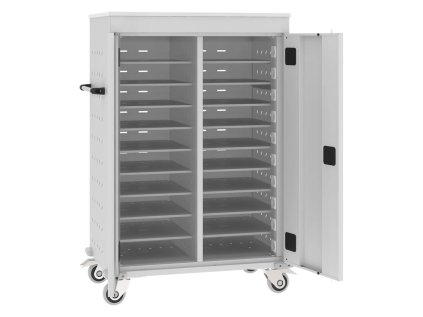 Vozík na nabíjanie elektroniky Wnl 210 + so zásuvkami 230 V, USB A + C (color_body RAL 7035, svetlošedá, color_door RAL 7035, svetlošedá)