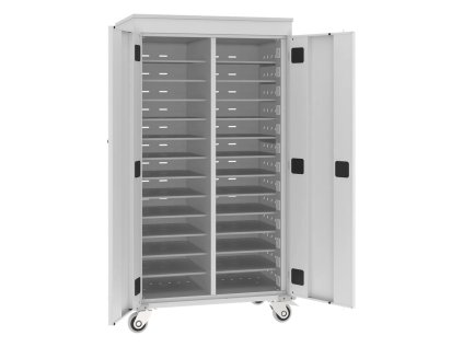 Vozík na nabíjanie elektroniky Wnl 213 + so zásuvkami schuko 230 V, USB A + C (color_body RAL 7035, svetlošedá, color_door RAL 7035, svetlošedá)