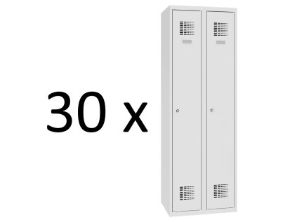Množstevná zľava na kovový 2-dverový šatník Sum 320 W (color_body RAL 7035, svetlošedá, color_door RAL 7035, svetlošedá)