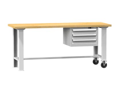 17503 mobilny dielensky stol s drevenou doskou a zasuvkami mps6 820
